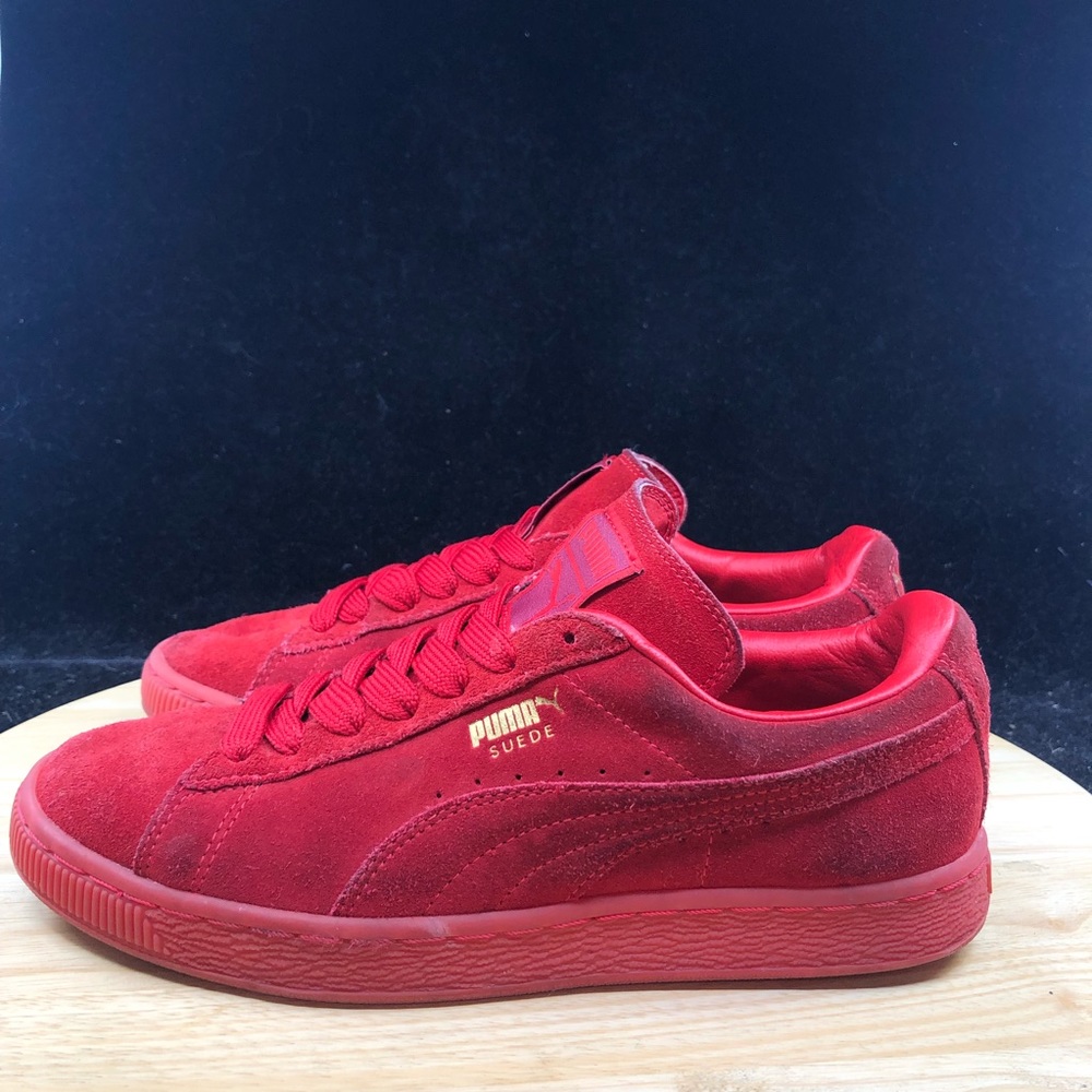 Puma Mens Suede Classic Lace Up Sneakers Shoes 360231-05 Mono Red Size 6.5 - Picture 5 of 10